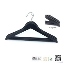 Black Non Slip Bar Wooden Clothes Top Coat Hanger